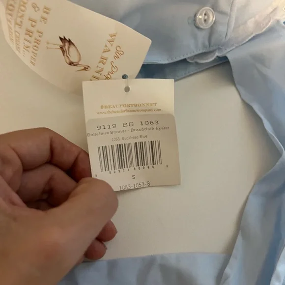 NWT Beaufort Bonnet Bellefaire Blue Bonnet with Lace - Picture 2 of 2